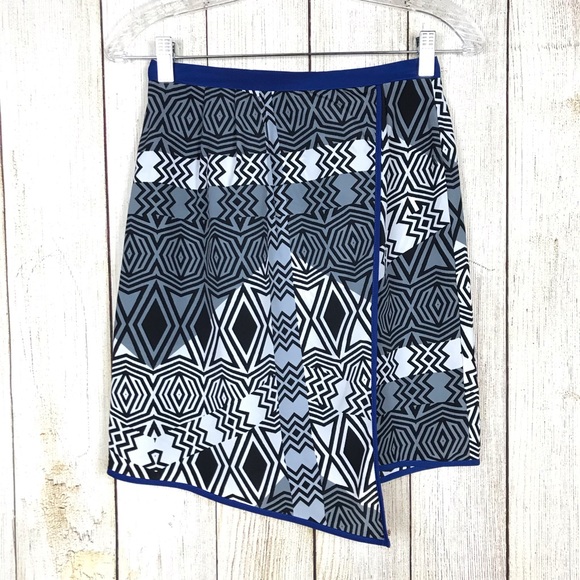 Bar III Dresses & Skirts - Bar III Geo Print Asymmetrical Wrap Skirt Sz XS